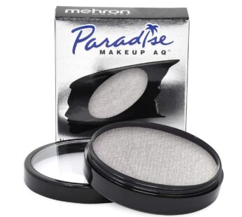 Mehron Makeup Paradise Makeup AQ Pro Size | Stage & Screen, Face & Body Painting, Special FX, Beauty, Cosplay, and Halloween | Water Activated Face Paint & Body Paint 1.4 oz (40 g) (Metallic Silver)