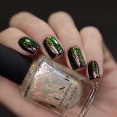ILNP Limitless - Vivid Pink, Bright Green Iridescent Topper Nail Polish - Image 2