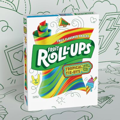 Fruit Roll-Ups Fruit Flavored Snacks, Tropical Tie-Die, 0.5 oz, 10 ct - Image 3