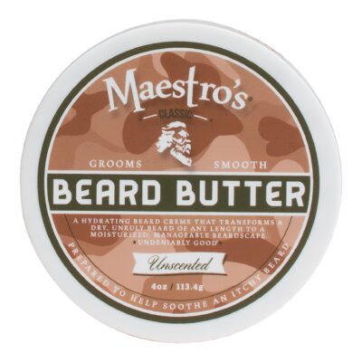 Maestro?s Classic BEARD BUTTER | Anti-Itch, Extra Soothing, Hydrating Beard Creme For All Beard Types & Lengths- Unscented, 4 Ounce