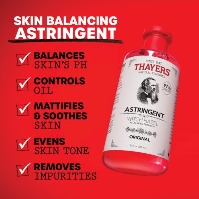 THAYERS Original Witch Hazel Astringent with Aloe Vera, 12 Ounce Bottle - Image 2