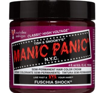 MANIC PANIC Fuschia Shock Dark Pink Hair Dye ? Classic High Voltage – Semi Permanent Deep, Cool Fuchsia Hair Dye Is Our Darkest Pink Hair Color With Fuchsia Tones ? Vegan, PPD And Ammonia Free (4oz)