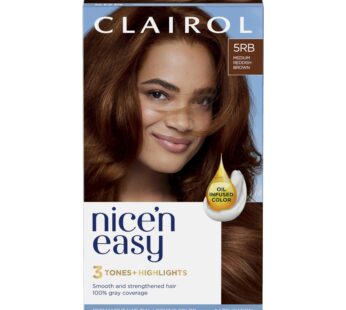 Clairol Nice’n Easy Permanent Hair Dye, 5RB Medium Reddish Brown Hair Color, Pack of 1