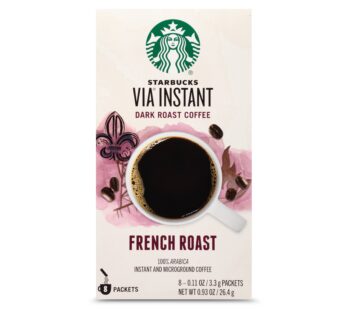 Starbucks VIA Instant Coffee Dark Roast Packets ? French Roast ? 1 box (8 packets)