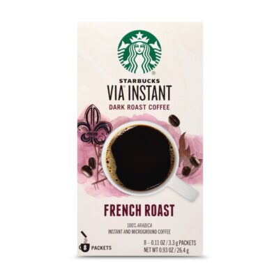 Starbucks VIA Instant Coffee Dark Roast Packets ? French Roast ? 1 box (8 packets)