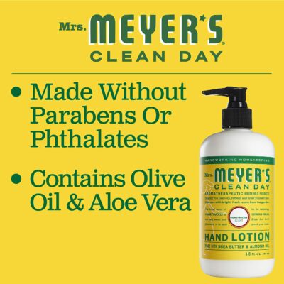 MRS. MEYER'S CLEAN DAY Hand Lotion for Dry Hands, Non-Greasy Moisturizer Made with Essential Oils, Honeysuckle, 12 oz - Image 3