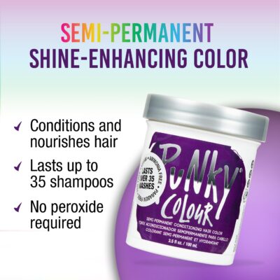 Punky Purple Semi Permanent Conditioning Hair Color, lasts up to 35 washes, 3.5 Fluid Ounce - Image 2