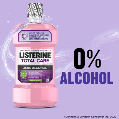 Listerine Total Care Zero Alcohol Anticavity Mouthwash, Bad Breath Treatment, Alcohol Free Mouthwash for Adults; Fresh Mint Flavor, 1 L (Pack of 2) - Image 4