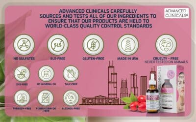 Advanced Clinicals Rosehip Oil For Face | Anti Wrinkle Facial Skin Care Serum | Vitamin C Serum Moisturizer Face Oil W/Vitamin E For Fine Lines, Dark Spots, Uneven Skin Tone, & Sun Damage, 1.8 Fl Oz - Image 7