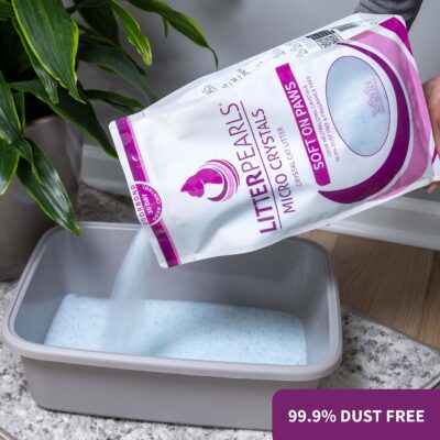 Litter Pearls Micro Crystals Unscented Non-Clumping Crystal Cat Litter with Odorbond, 7 lb, White, Clear and Blue Crystals (LPMC7) - Image 3