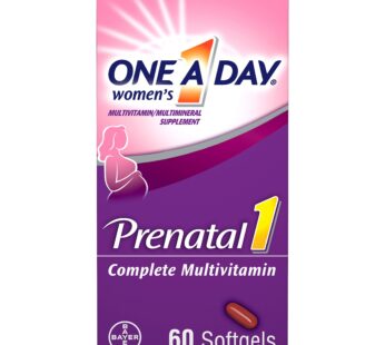 One A Day Women’s Prenatal 1 Multivitamin Including Vitamin A, Vitamin C, Vitamin D, B6, B12, Iron, Omega-3 DHA & more, Tablet,Softgels, 60 Count – Supplement for Before, During, & Post Pregnancy