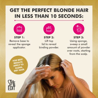 Root Touch Up Powder by Style Edit | Temporary Hair Color for Light Blonde, Dark Roots, Highlights, and Grays | Mineral Infused Concealer for Thinning Hair and Hairline | 0.14 oz. - Image 5
