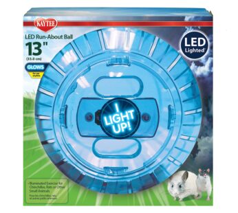Kaytee 13″ Assorted Color LED Light Run-About Exercise Ball For Pet Rats & Chinchillas