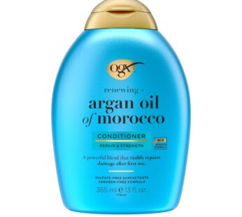 OGX Renewing + Argan Oil of Morocco Conditioner, Repair Conditioner & Argan Oil Helps Strengthen & Repair Dry, Damaged Hair, Paraben-Free, Sulfate-Free Surfactants, 13 fl. oz