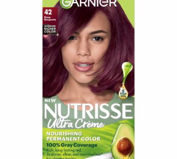 Garnier Hair Color Nutrisse Nourishing Creme, 42 Deep Burgundy (Black Cherry) Red Permanent Hair Dye, 1 Count (Packaging May Vary)