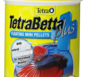 TetraBetta PLUS Floating Mini Pellets, Fish Food With Natural Color Enhancer, 1.2 ounces