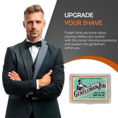 Gentleman Jon 3.7 Ounce Alum Block in Plastic Case | Upgrade Your Shave - Soothing Aftershave Solution for Shaving Razor Burn Relief - Travel Friendly Durable Plastic Case Included - Image 5