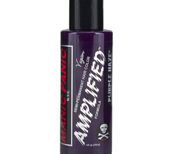 MANIC PANIC Purple Haze Hair Color – Amplified – Semi Permanent Hair Dye – Very Dark Warm Purple Color – For Dark & Light Hair – Vegan, PPD & Ammonia-Free – For Coloring Hair For Men & Women