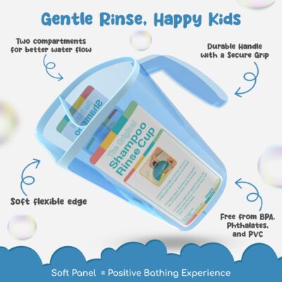 Shampoo Rinse Cup for Kids | Baby Bath Pail | Tear Free Baby Rinser Pail - Three Color Choices - Image 2