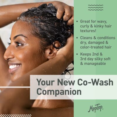 MopTop Cowash Cleansing Conditioner, Wavy, Curly & Kinky-Coily, Color Treated & Natural Hair Moisturizer, made w/Aloe, Sea Botanicals & Honey reduces Frizz, increases Moisture & Manageability - Image 2