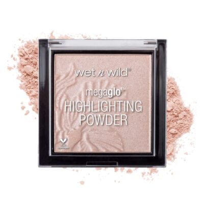 wet n wild MegaGlo Highlighting Powder, Highlighter Makeup, Shimmer Glow, Pink Rose Gold Blossom Glow