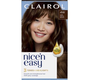 Clairol Nice’n Easy Permanent Hair Dye, 4W Dark Mocha Brown Hair Color, Pack of 1