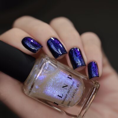 ILNP Abyss - Glowing Blue, Deep Purple Iridescent Topper Nail Polish - Image 2
