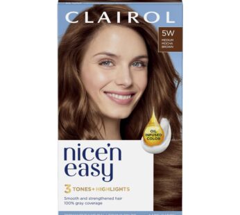 Clairol Nice’n Easy Permanent Hair Dye, 5W Medium Mocha Brown Hair Color, Pack of 1