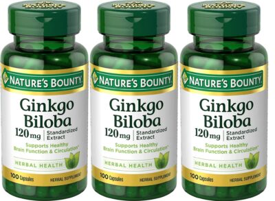 Nature's Bounty Ginkgo Biloba 120 mg 100 ea (Pack of 3)