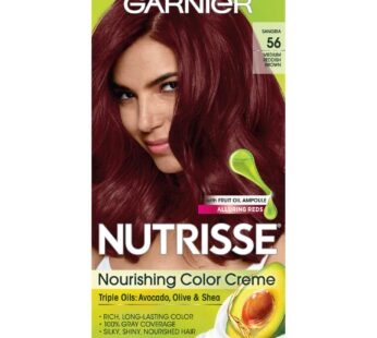 Garnier Nutrisse Nourishing Hair Color Creme, 56 Medium Reddish Brown (Sangria) (Packaging May Vary)