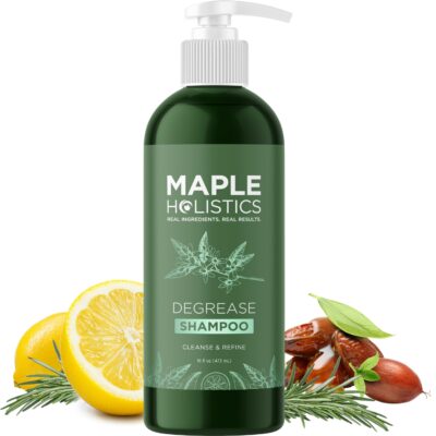 Clarifying Shampoo for Build Up and Oily Hair - Deep Cleansing Shampoo with Rosemary - Refreshing Lemon for Greasy Hair & Jojoba Oil for Scalp Cleanser - Anti Residue Shampoo for Healthy Scalp - 16 Oz