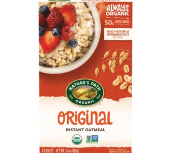 Nature’s Path Organic Original Instant Oatmeal, 48 Packets, Non-GMO, 50g Whole Grains, 8g Plant Based Protein, High in Fiber, 14 Ounce (Pack of 6) Packaging may vary