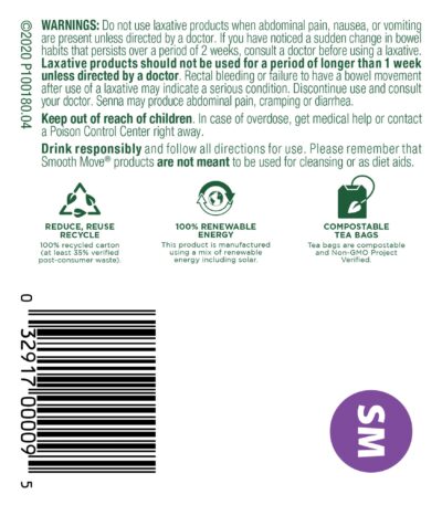 Traditional Medicinals Organic Smooth Move Herbal Stimulant Laxative Wrapped Tea Bags, 16 Count (Pack of 1) - Image 5