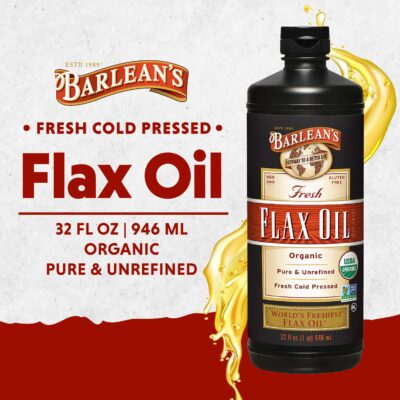 Barlean's Organic Flaxseed Oil Liquid, Cold Press Flax Seeds, 7,640mg ALA Omega 3 Fatty Acid Supplement for Joint and Heart Health & Healthy Digestion, 32 oz - Image 2