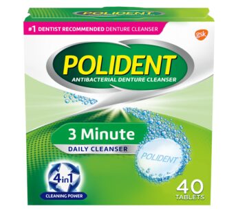 Polident 3 Minute Denture Cleanser Tablets – 40 Count