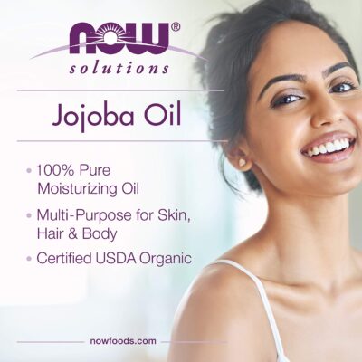 NOW Solutions, Organic Jojoba Oil, Moisturizing Multi-Purpose Oil for Face, Hair and Body, 4-Ounce - Image 4