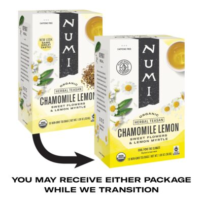 Numi Organic Chamomile Lemon Tea, 18 Count (Pack of 3) Herbal Teasan (Packaging May Vary) - Image 7