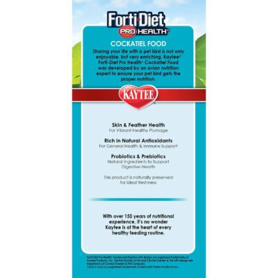 Kaytee Forti-Diet Pro Health Pet Cockatiel Food, 5 lb - Image 4