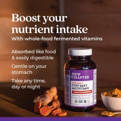 New Chapter Men's Multivitamin for Immune, Stress, Heart + Energy Support with Fermented Nutrients - Every Man's One Daily, Made with Organic Vegetables & Herbs, Non-GMO, Gluten Free - 48 ct - Image 3