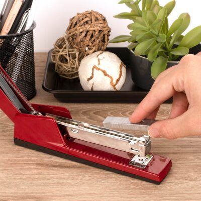 Swingline Stapler, 30 Sheet Capacity, 747 Classic Stapler, Jam Free, Metal, Lipstick Red (74718) - Image 9