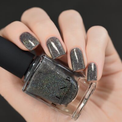 ILNP La Catedral - Neutral Charcoal Grey Holographic Sheer Jelly Nail Polish - Image 2