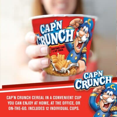 Cap'N Crunch Breakfast Cereal, Original, 1.51oz Individual Cups (12 Pack) - Image 5