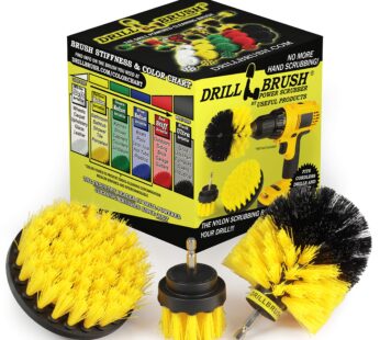 Drill Brush Attachment – Bathroom Surfaces Tub, Shower, Tile and Grout All Purpose Power Scrubber Cleaning Kit ?Grout Drill Brush Set ? Drill Brushes by Drill Brush Power Scrubber by Useful Products