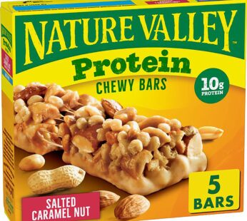 Nature Valley Chewy Protein Granola Bars, Salted Caramel Nut, 5 Bars, 7.1 OZ