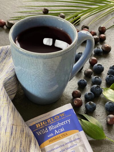 Bigelow Tea Wild Blueberry with Acai Herbal Tea, Caffeinated Tea with Blueberry and Acai, 20 Count Box, (Pack of 6), 120 Total Tea Bags - Image 2