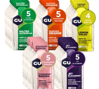 GU Energy Original Sports Nutrition Energy Gel, Vegan, Gluten-Free, Kosher, and Dairy-Free On-the-Go Energy for Any Workout, 24-Count, Assorted Fruity Flavors