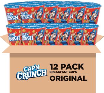 Cap’N Crunch Breakfast Cereal, Original, 1.51oz Individual Cups (12 Pack)