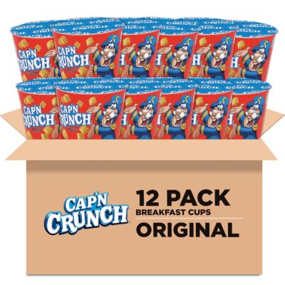 Cap'N Crunch Breakfast Cereal, Original, 1.51oz Individual Cups (12 Pack)