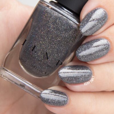ILNP La Catedral - Neutral Charcoal Grey Holographic Sheer Jelly Nail Polish - Image 4