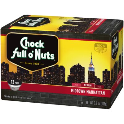 Chock Full o'Nuts Manhattan Medium Roast, K-Cup Compatible Pods (72 Count) - Arabica Coffee in Eco-Friendly Keurig-Compatible Single Serve Cups - Image 7